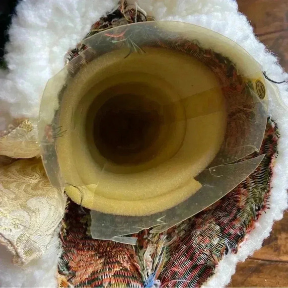 Elegant Old World Santa/Father Christmas Tree Topper White Fur 15” - Picture 12 of 13